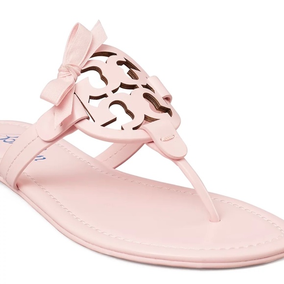 NIB Tory Burch x BonBon MILLER Bow Sandals pink - Picture 2 of 4
